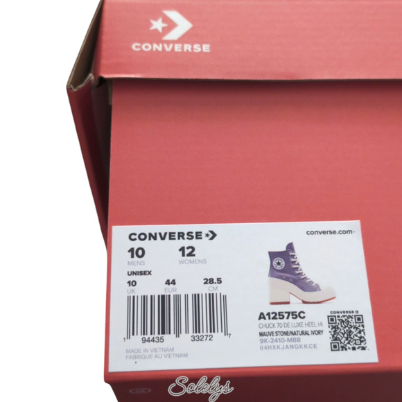 Converse Chuck 70 De Luxe Heel Mauve Stone Grey Purple Platform Sneaker M10 W12 - Picture 6 of 9